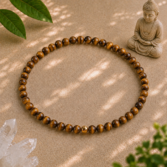 Tiger's Eye Bracelet | Gold or Silver Accent
