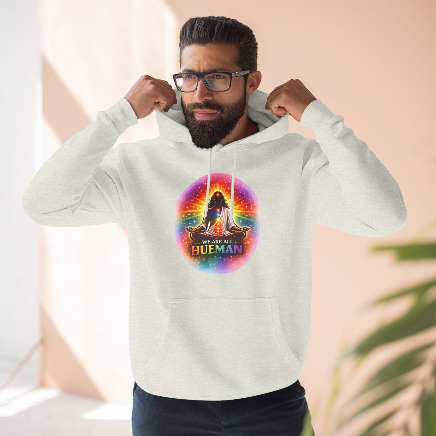 We Are All Hueman Rainbow Aura Hoodie – Unity • Presence • Love