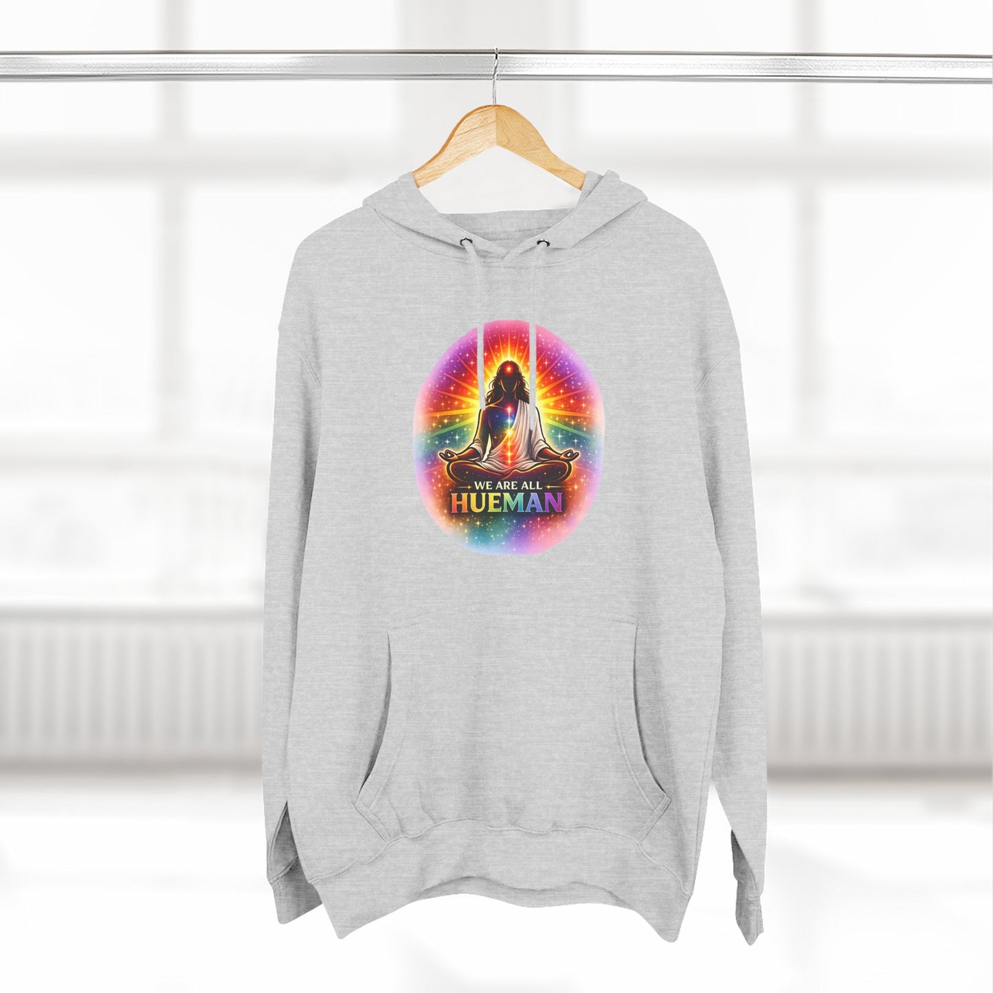 We Are All Hueman Rainbow Aura Hoodie – Unity • Presence • Love