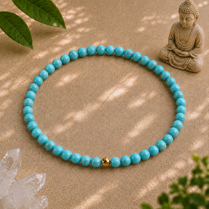 Turquoise Bracelet | Gold or Silver Accent