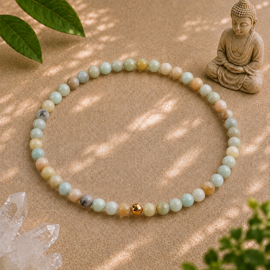 Amazonite Bracelet | Gold or Silver Accent
