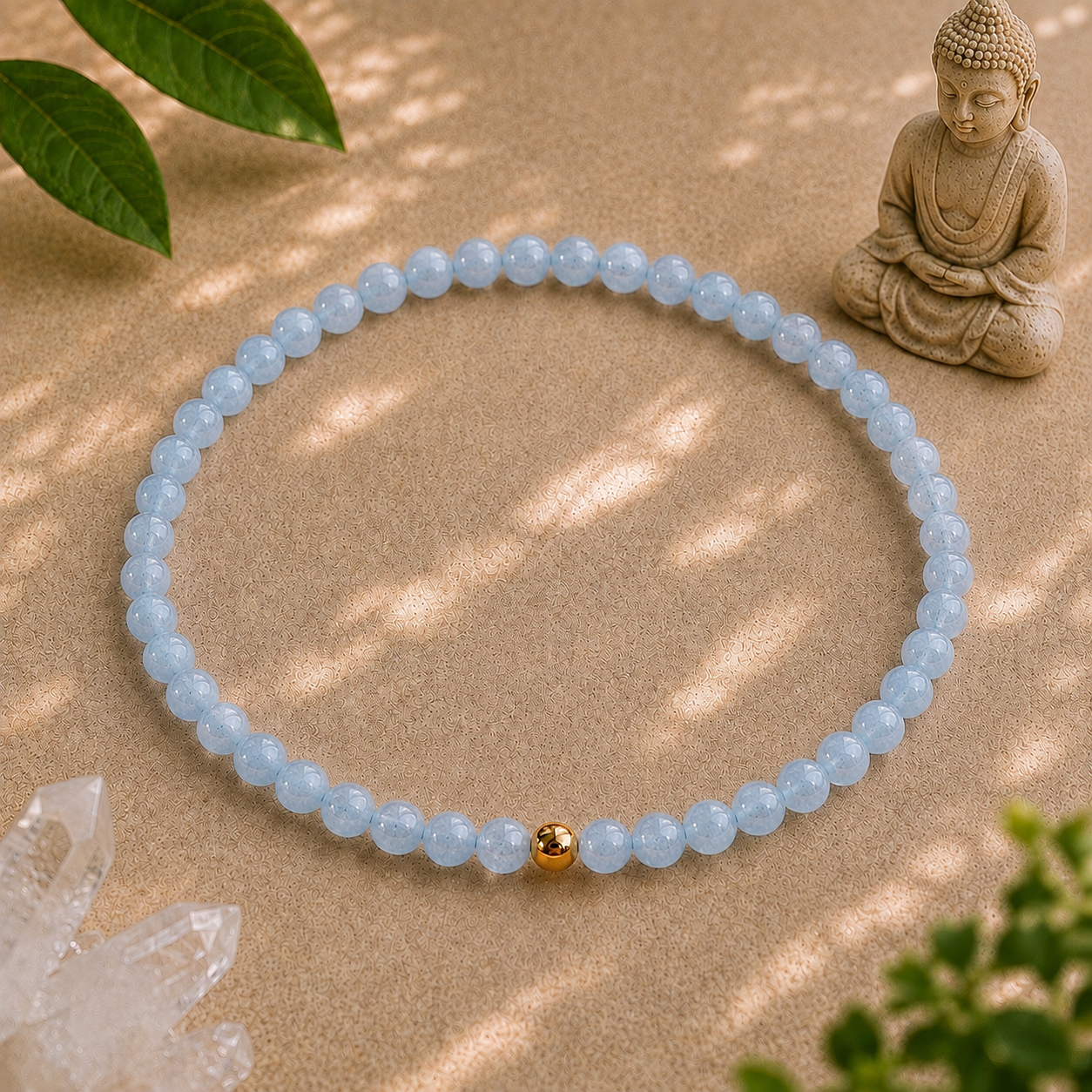 Aquamarine Bracelet | Gold or Silver Accent