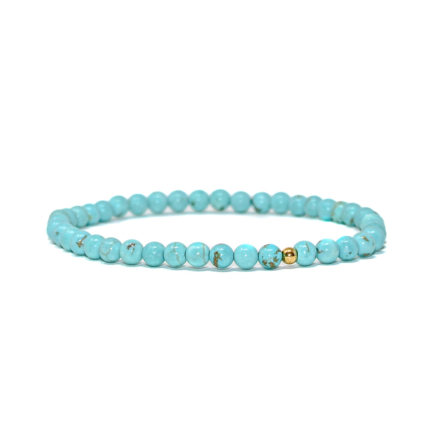 Turquoise Crystal Energy Bracelet with Hypoallergenic 14k Gold Filled Bead