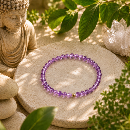 Amethyst Bracelet | Gold or Silver Accent