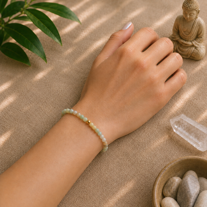Amazonite Bracelet | Gold or Silver Accent