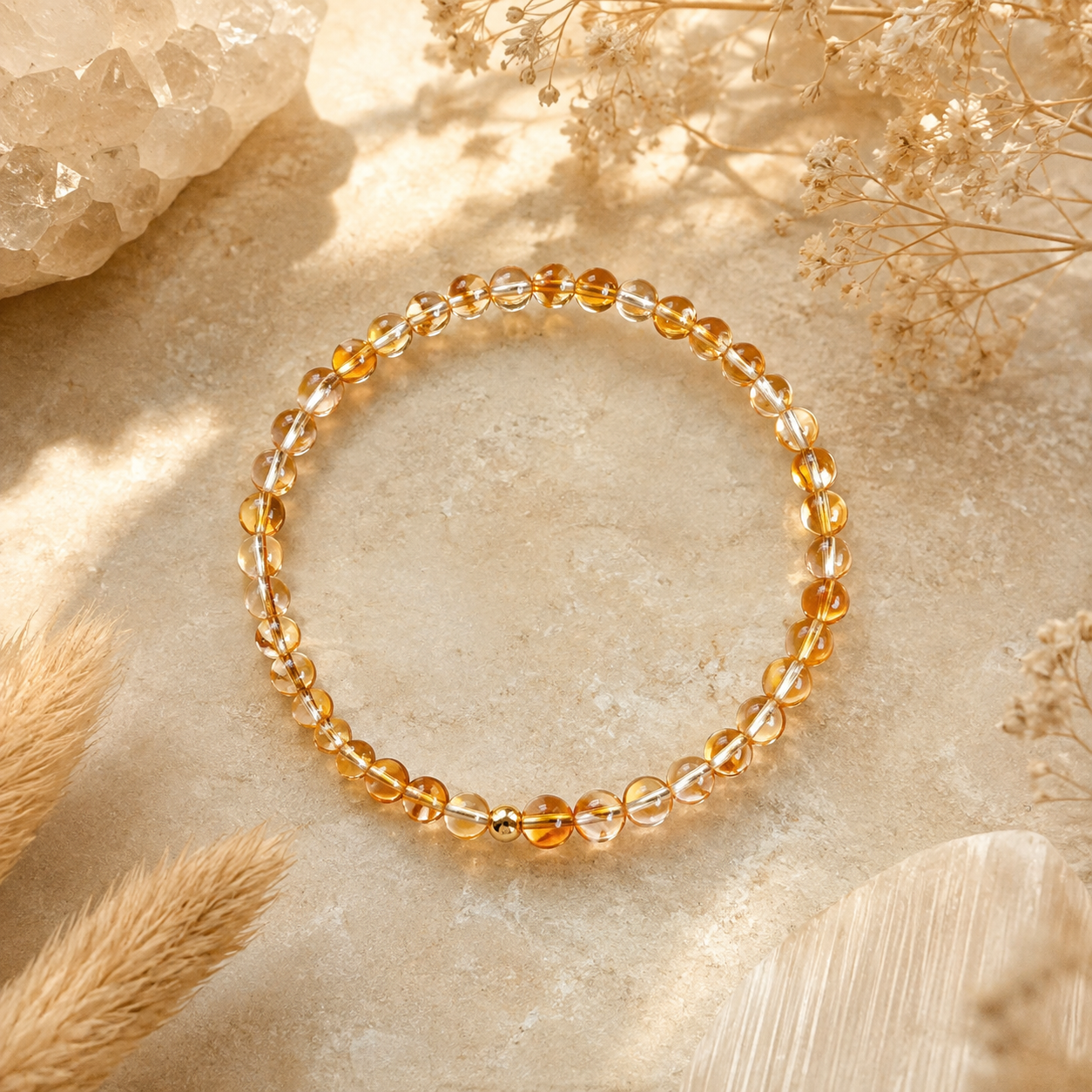 Citrine Bracelet | Gold or Silver Accent
