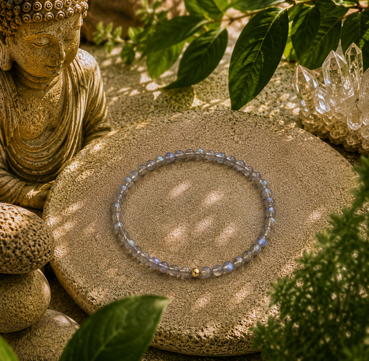 Labradorite Bracelet | Gold or Silver Accent