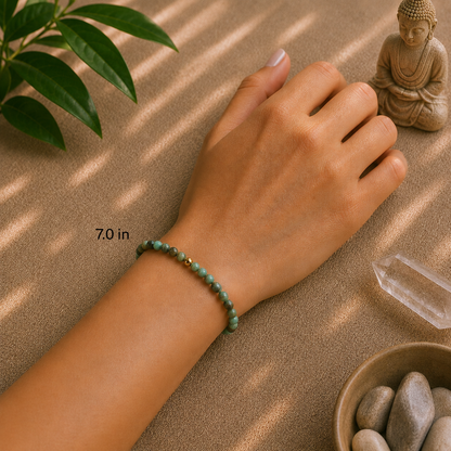 African Turquoise Bracelet | Gold or Silver Accent