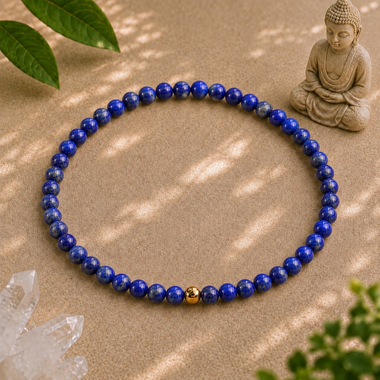 Lapis Lazuli Bracelet | Gold or Silver Accent