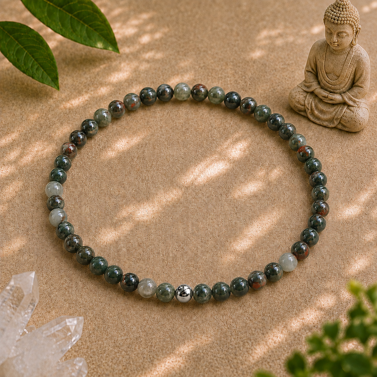 Bloodstone Bracelet | Gold or Silver Accent