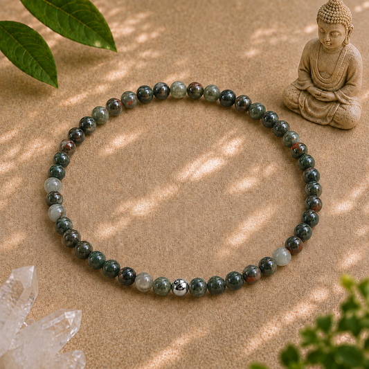 Bloodstone Bracelet | Gold or Silver Accent