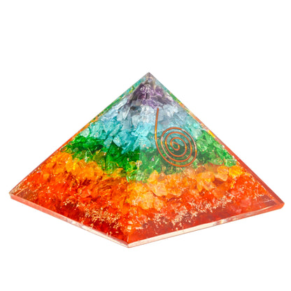 7 Chakra XL 85MM Orgone Energy Generator Pyramid