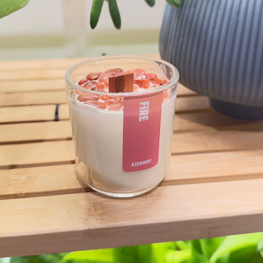 Aura Fire Mini Crystal Candle – Carnelian