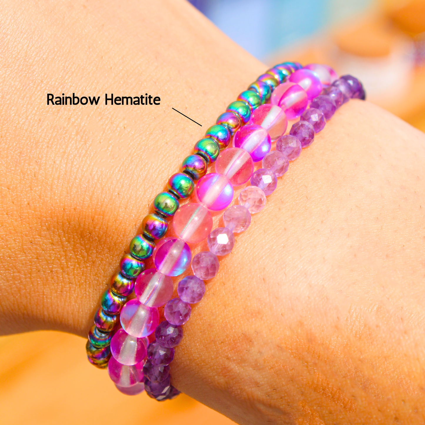 Rainbow Hematite Crystal Energy Bracelet