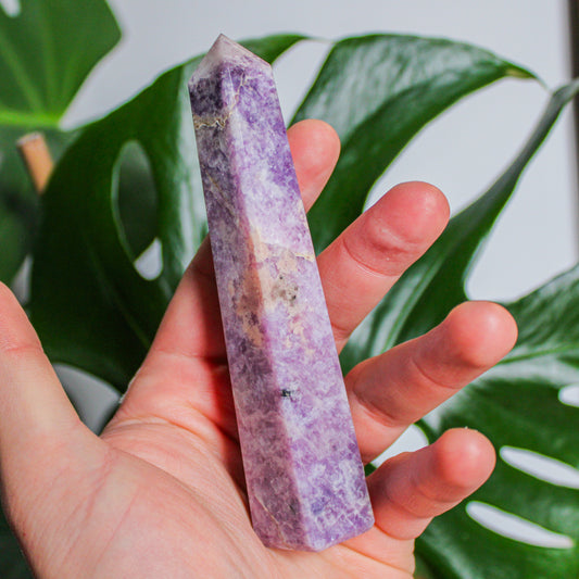 Lepidolite Crystal Energy Tower - 5.0 inch Natural Semi-Precious Gemstone (1 of 1)