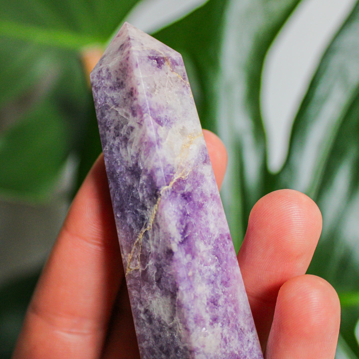 Lepidolite Crystal Energy Tower - 5.0 inch Natural Semi-Precious Gemstone (1 of 1)