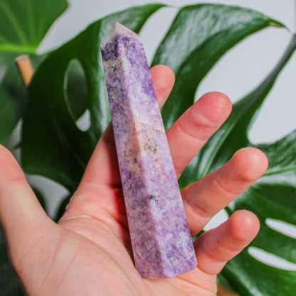 Lepidolite Crystal Energy Tower - 5.0 inch Natural Semi-Precious Gemstone (1 of 1)