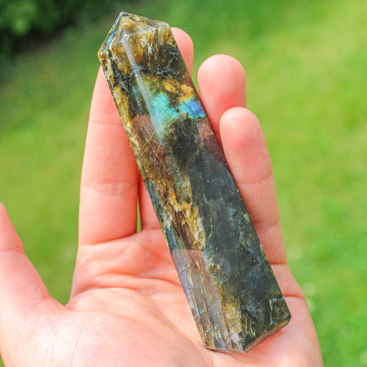 Flashy Labradorite Charged Crystal Healing Tower - 4.75 inch Natural Semi-Precious Gemstone (1 of 1)