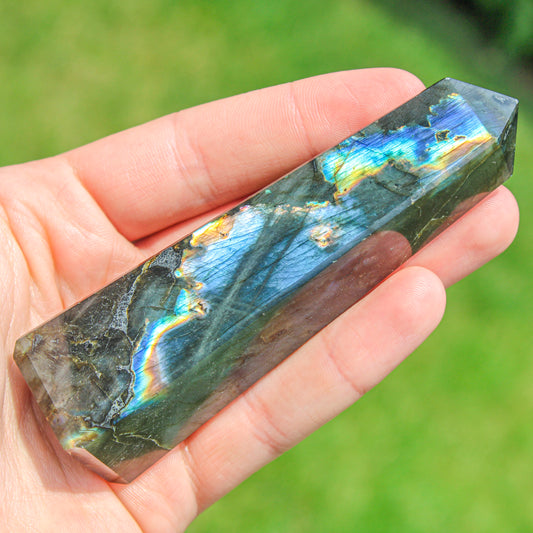 Flashy Labradorite Charged Crystal Healing Tower - 4.25 inch Natural Semi-Precious Gemstone (1 of 1)