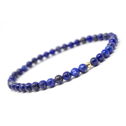 Lapis Lazuli Crystal Energy Bracelet with Hypoallergenic 14k Gold Filled Bead