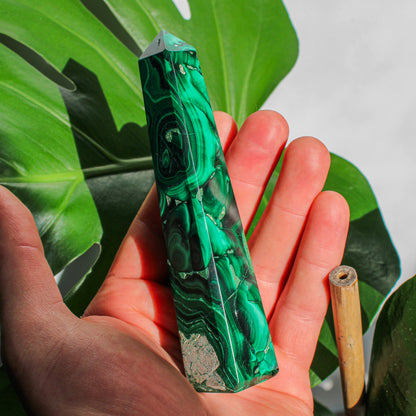 Malachite Crystal Energy Tower - 3.75 inch Natural Semi-Precious Gemstone (1 of 1)