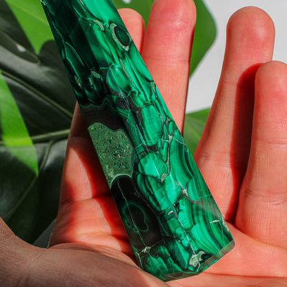 Malachite Crystal Energy Tower - 3.75 inch Natural Semi-Precious Gemstone (1 of 1)