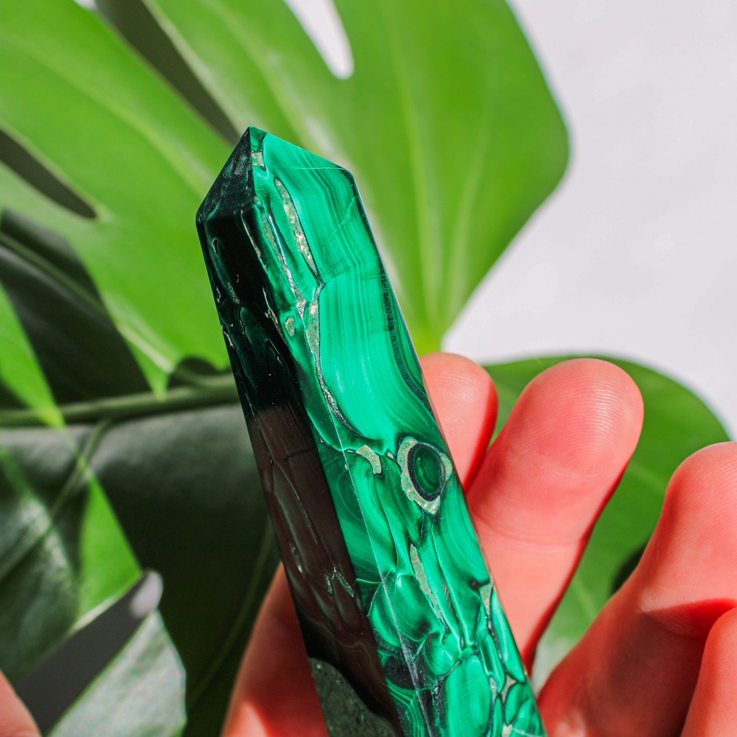 Malachite Crystal Energy Tower - 3.75 inch Natural Semi-Precious Gemstone (1 of 1)