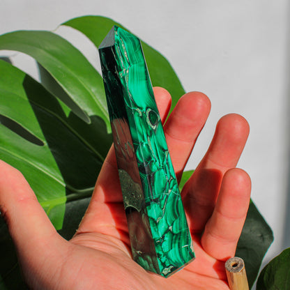 Malachite Crystal Energy Tower - 3.75 inch Natural Semi-Precious Gemstone (1 of 1)