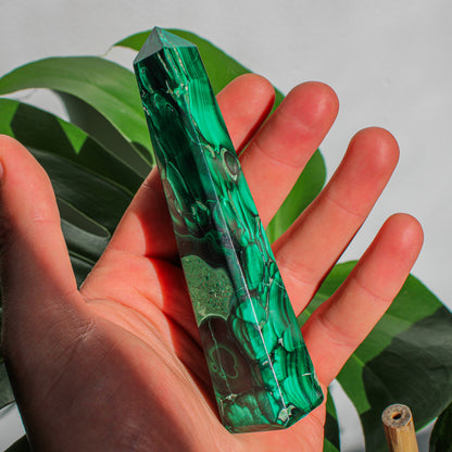 Malachite Crystal Energy Tower - 3.75 inch Natural Semi-Precious Gemstone (1 of 1)