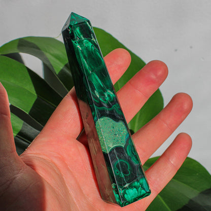 Malachite Crystal Energy Tower - 3.75 inch Natural Semi-Precious Gemstone (1 of 1)