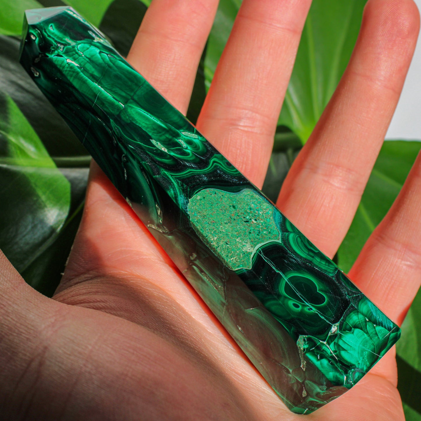 Malachite Crystal Energy Tower - 3.75 inch Natural Semi-Precious Gemstone (1 of 1)