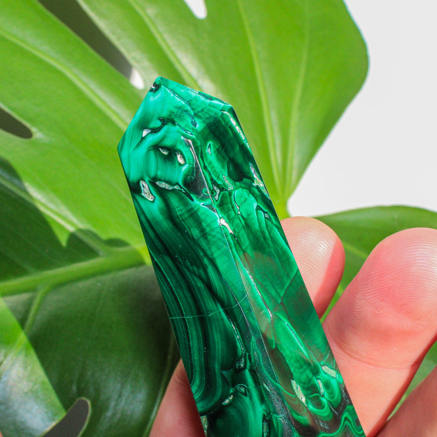 Malachite Crystal Energy Tower - 3.75 inch Natural Semi-Precious Gemstone (1 of 1)