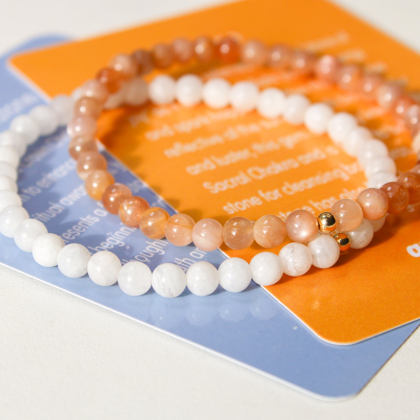 Sun + Moon Bracelet Pack - Sunstone & Moonstone with Hypoallergenic 14k Gold-Filled Beads