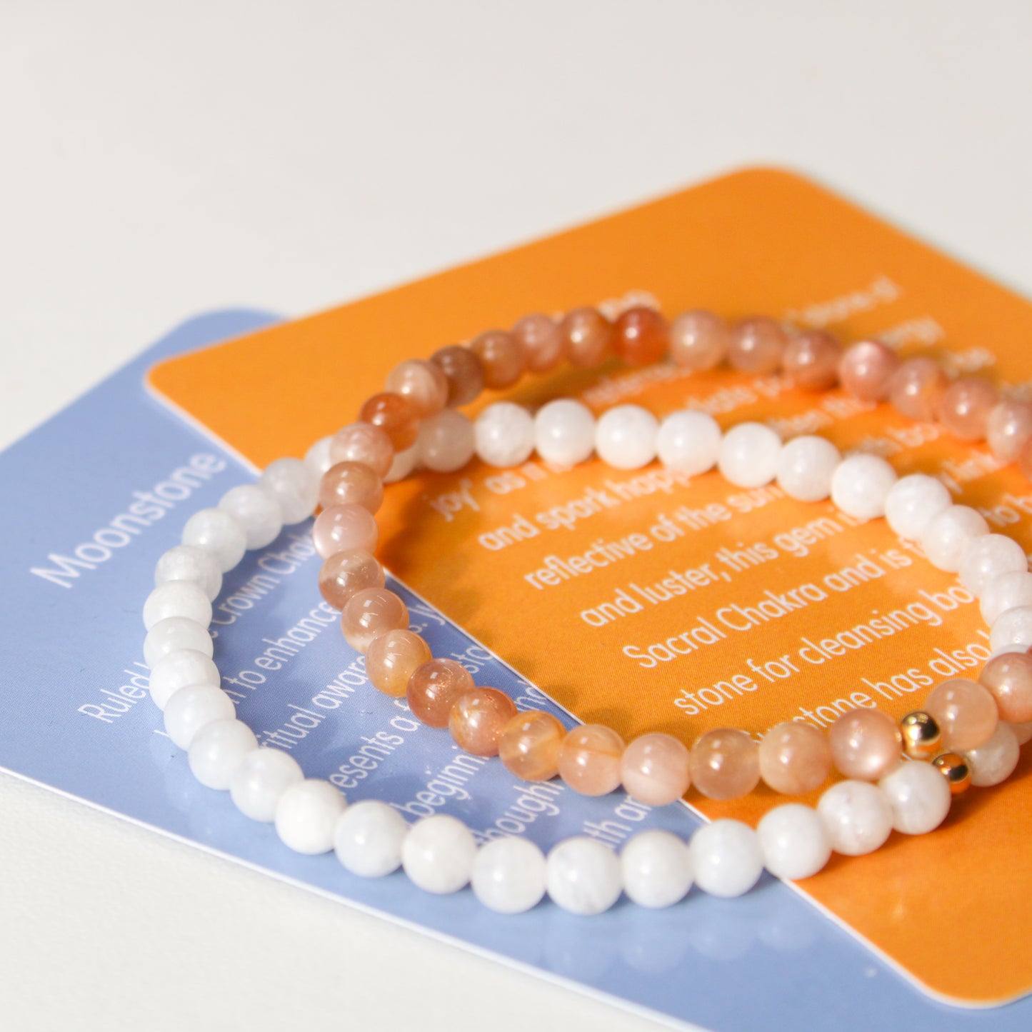 Sun + Moon Bracelet Pack - Sunstone & Moonstone with Hypoallergenic 14k Gold-Filled Beads