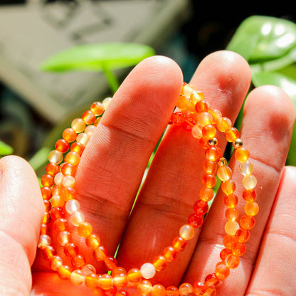 Carnelian Crystal Energy Bracelet with Hypoallergenic 14k Gold Filled Bead