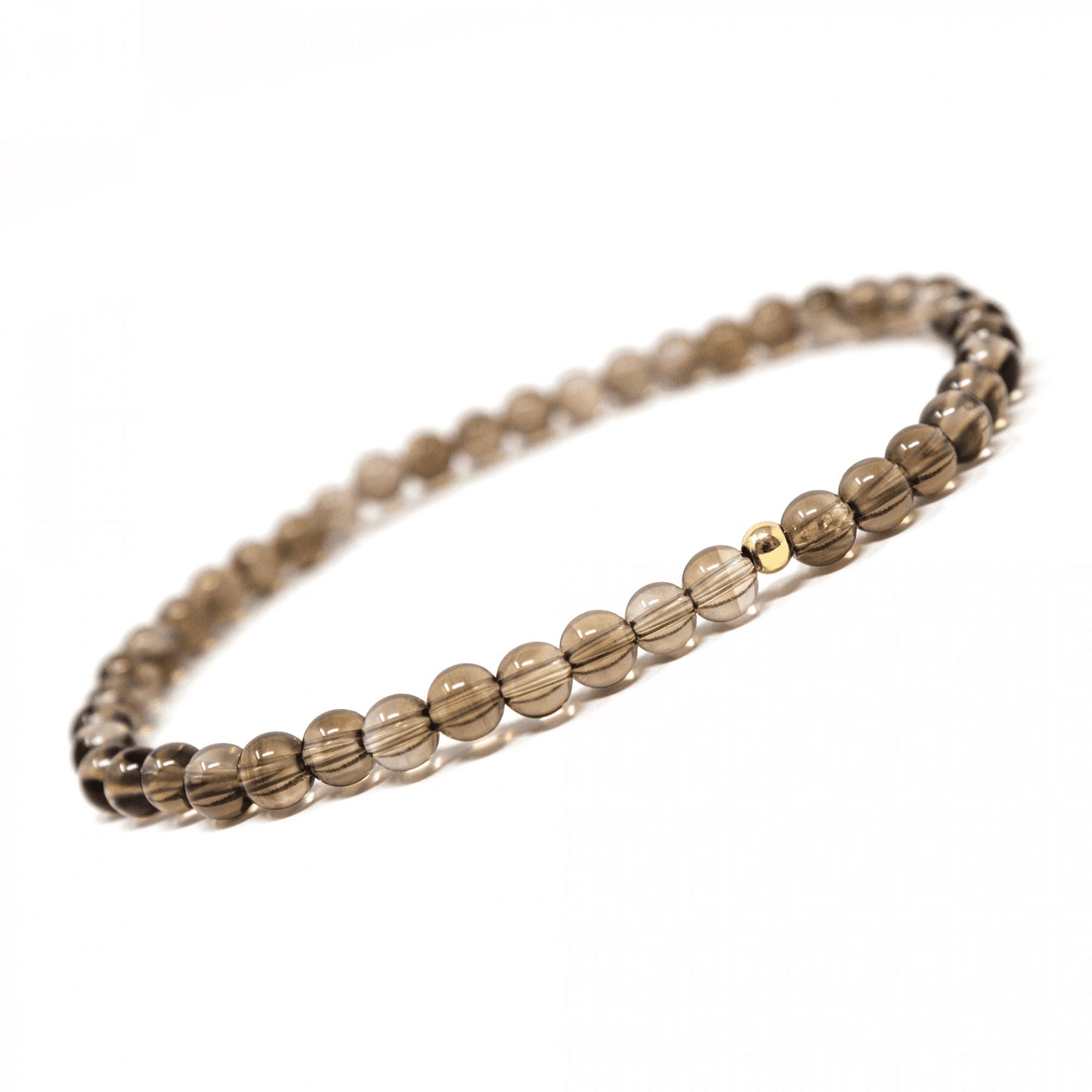 Smoky Quartz Crystal Energy Bracelet with Hypoallergenic 14k Gold Filled Bead