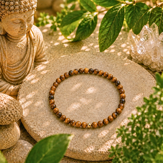 Tiger's Eye Bracelet | Gold or Silver Accent