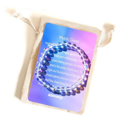 Enchanting Mystic Glass Healing Bracelet  Iridescent 6mm Beads with Hypoallergenic 925 Sterling Silver Bead