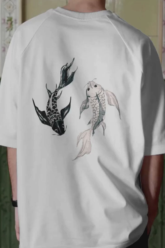 Yin Yang Koi Fish – Oversized Zen Tee